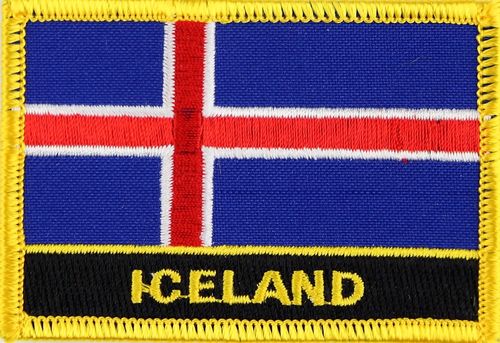 Island  Flaggenpatch mit Ländername
