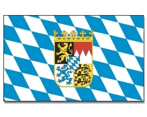 Bayern mit Wappen  Stockflagge 30*45 cm