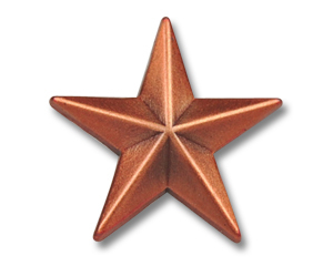 Pin Kupferfarbener Stern matt 15 mm