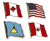 Flaggenpins Amerika/Karibik