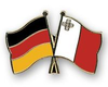 Deutschland - Malta  Freundschaftspin ca. 22 mm