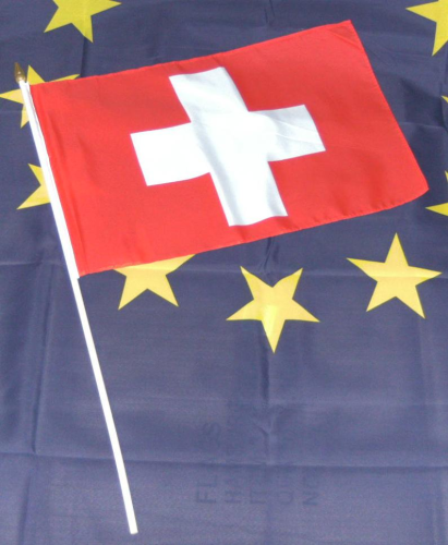 Schweiz Stockflagge 30*45 cm