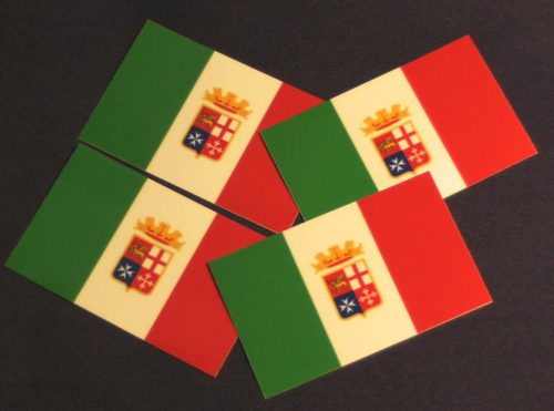 4 Aufkleber Italien mit Wappen 8 x 5 cm