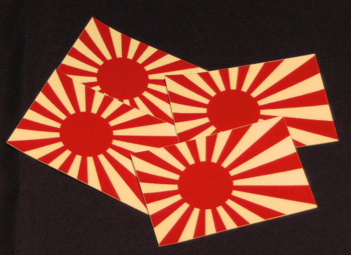 4 Aufkleber Japan Kriegsflagge  8 x 5 cm