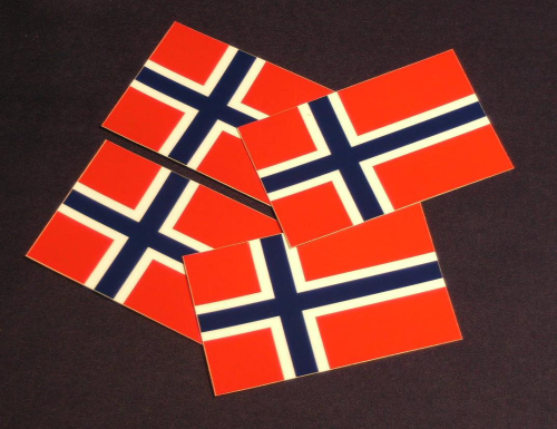 4 Aufkleber Norwegen 8 x 5 cm