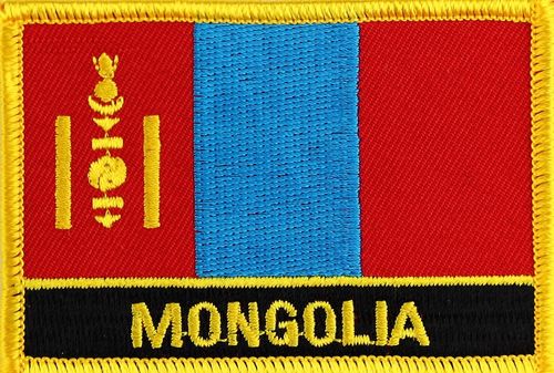 Mongolei  Flaggenpatch mit Ländername