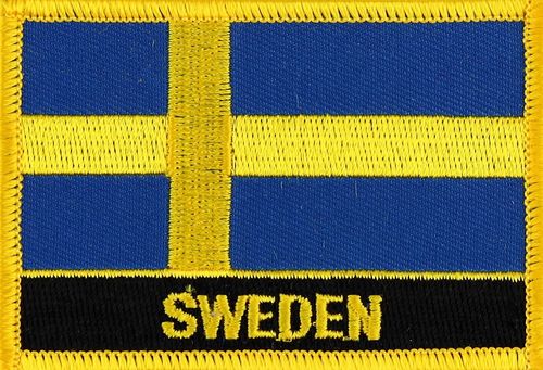 Schweden Flaggenpatch mit Ländernamen