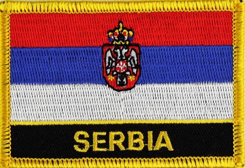 Serbien mit  Wappen Flaggenpatch mit Ländernamen