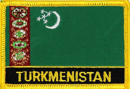 Turkmenistan  Flaggenpatch mit Ländernamen