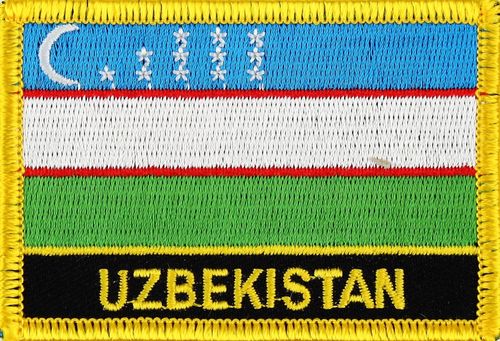 Usbebistan Flaggenpatch mit Ländernamen