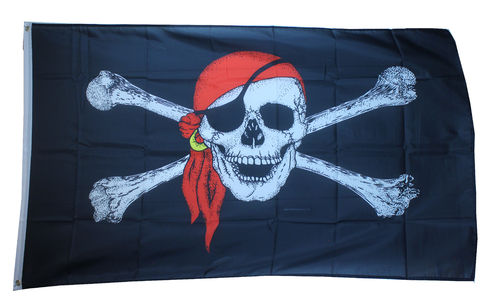 Pirat mit Kopftuch Flagge 60 * 90 cm