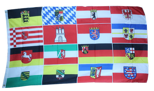 Outdoor-Hissflagge Deutschland mit Bundesländern 90*150 cm