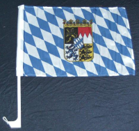 Autoflagge Bayern mit Wappen
