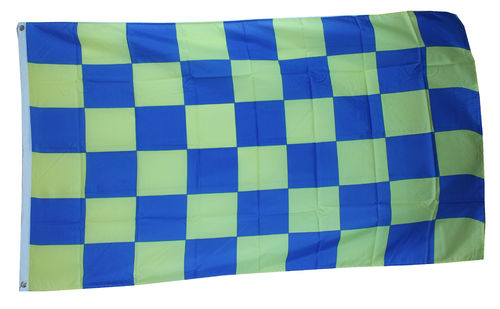 Blau/Gelb Karo Flagge 90*150 cm