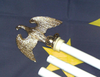 Fahnenstange, Goldfarben, mit goldfarbenen Adler