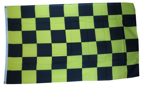 Schwarz/Gelb Karo Flagge 90*150 cm