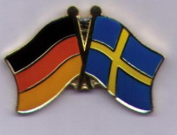 Deutschland - Schweden,  Freundschaftspin ca. 29 mm
