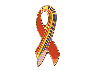 Pin: Red Ribbon /  Rainbow Ribbon 19 mm