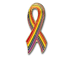 Pin:  Rainbow Ribbon (vertikal) 25 mm