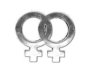 Pin: Doppeltes Frauenzeichen silberfarben 20 mm