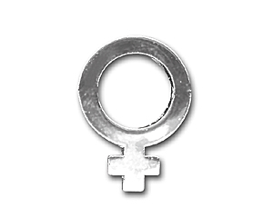 Pin: Frauenzeichen silberfarben 20 mm