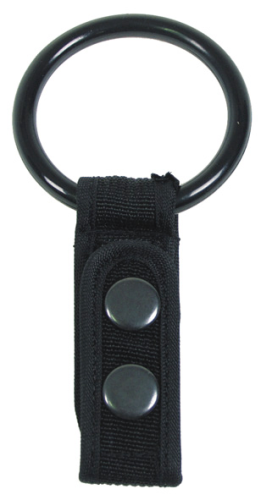 Taschenlampenhalter mit Ring und Nylonclip, schwarz