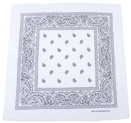 Bandana, weiß-schwarz, Gr. 55 x 55 cm, Baumwolle