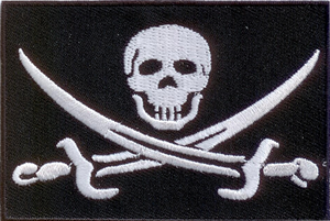 Pirat mit Säbel Flaggenpatch 4x6cm von Yantec