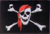 Pirat mit Kopftuch Flaggenpatch 4x6cm von Yantec
