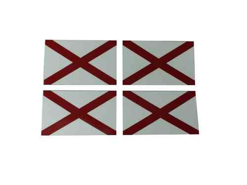 Alabama Flaggenaufkleber 4er Set 8 x 5 cm