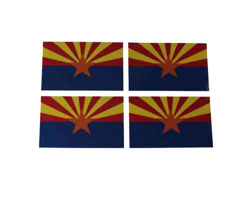 Arizona  Flaggenaufkleber 4er Set 8 x 5 cm
