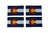 Colorado Flaggenaufkleber 4er Set 8 x 5 cm