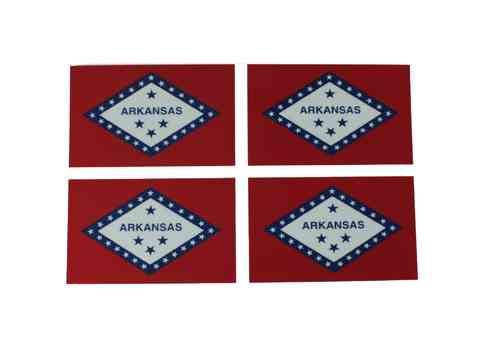 Arkansas Flaggenaufkleber 4er Set 8 x 5 cm
