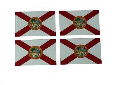 Florida  Flaggenaufkleber 4er Set 8 x 5 cm
