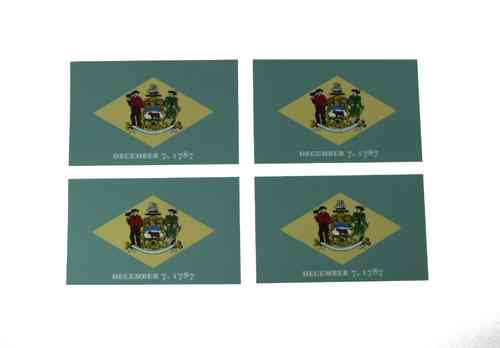 Delaware  Flaggenaufkleber 4er Set 8 x 5 cm