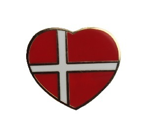 Dänemark Herz Flaggenpin