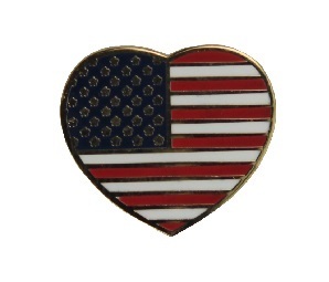 USA Herz Flaggenpin