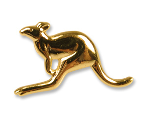 Pin Känguru Goldfarben