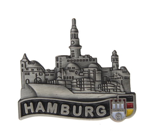 Pin Hamburg Landungsbrücken Silberfarben