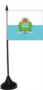Tischflagge San Marino mit Wappen
