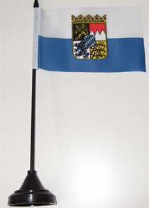 Tischflagge Bayern mit Wappen (2 Streifen)