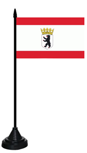 Tischflagge Berlin mit Krone
