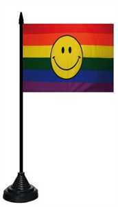 Tischflagge Regenbogen smile face