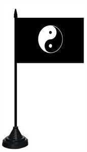 Tischflagge Ying und Yang schwarz