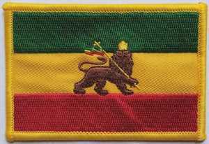 Äthiopien mit Löwen Flaggenaufnäher