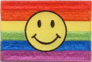 Smiley Regenbogen Flaggenaufnäher