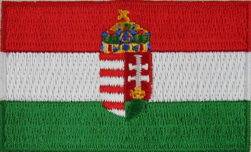 Ungarn mit Wappen Flaggenpatch 4x6,5cm von Yantec