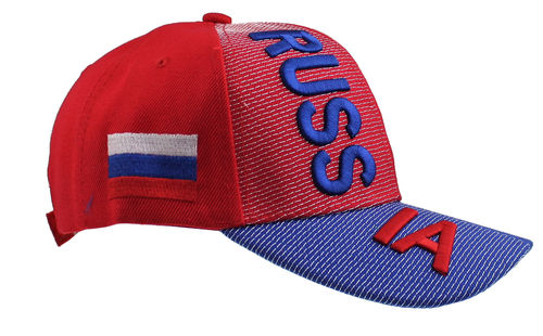 Basecap Russland Blau/Rot mit Schriftzug