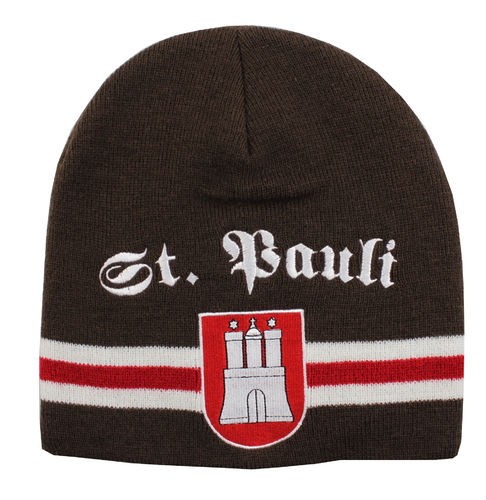 St. Pauli Strickmütze mit Wappen
