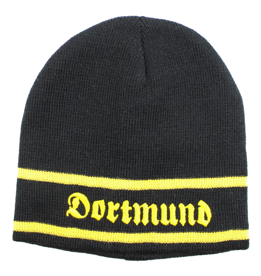Dortmund Strickmütze mit dickem Schriftzug